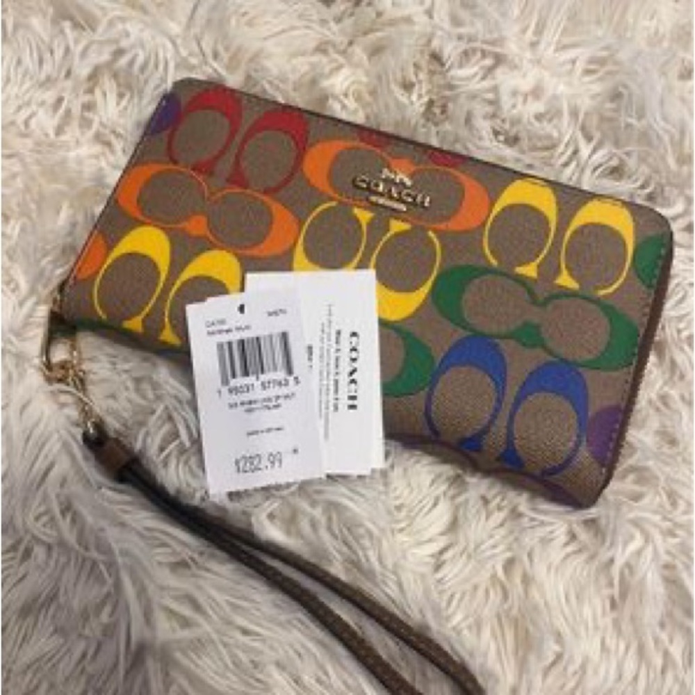 Coach Long Zip Around Wallet in Rainbow Canvas *Special Edition*